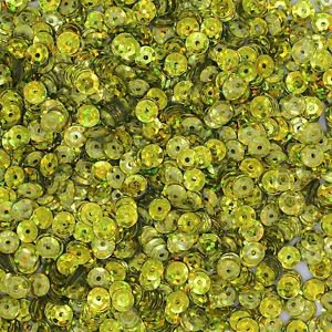 5mm Cup SEQUIN FACET PAILLETTE ~ YELLOW Laser Hologram Metallic Reflective