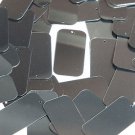 Hematite Shiny Gray Metallic Sequins Rectangle Long 1.5 inch Couture Paillettes