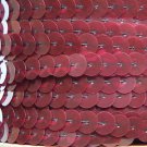 Sequin Trim 10mm Iron On Burgundy Wine Red Transparent. Made in USA