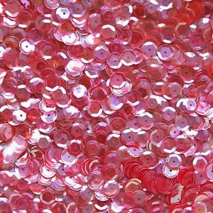 8mm Cup Sequins Facet Paillette ~ Coral Rose Crystal Iris Rainbow ~ Made in USA