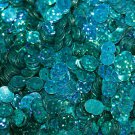 8mm Flat SEQUIN PAILLETTES ~ PEACOCK TEAL Laser MULTI  HOLOGRAM ~ Made in USA