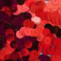 8mm Flat SEQUIN PAILLETTES ~ RED Metallic ~ Round Disc ~ Made in USA.