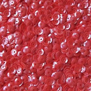 5mm Cup SEQUIN FACET Loose Paillettes ~ Opaque Shiny Coral Luster Premium