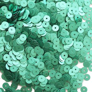 5mm Flat SEQUIN PAILLETTES ~ Light GREEN Matte SILK FROST ~ Made in USA.