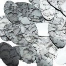 Oval Sequin 1.5" Gray Stone Rocks Pebbles Gravel Silver Metallic