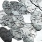 Oval Sequin 1.5" Gray Stone Rocks Pebbles Gravel Silver Metallic