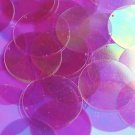 Fuchsia Pink Crystal Rainbow Iris Sequins Round 1.5" Large Couture Paillettes