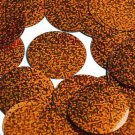 Orange Sequin Glitter Hologram Reflective Round 1.5" Large Couture Paillettes
