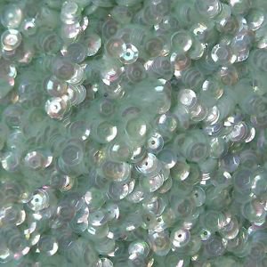 5mm Cup SEQUIN FACET Loose Paillettes ~ Transparent Mint Green Iris Rainbow