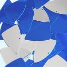 Royal Blue Silver Fishscale Fin 1.5 inch Two Sided Couture Sequin Paillettes