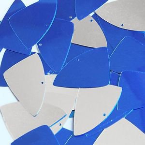Royal Blue Silver Fishscale Fin 1.5 inch Two Sided Couture Sequin Paillettes