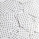 Fishscale Fin Sequin 1.5" Black Polka Dot on White Opaque