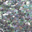 4mm Flat SEQUIN PAILLETTE Loose ~ Silver Metallic Rainbow Iris ~ Made in USA