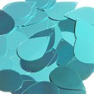 Teal Blue Green Metallic Sequins Teardrop 1.5 inch Large Couture Paillettes