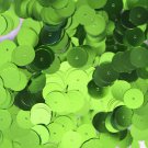 10mm Flat SEQUIN PAILLETTES ~ LIME GREEN Metallic ~ Round Disc ~ Made in USA.