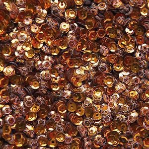 4mm Cup Sequins Loose Paillettes ~ Orange Shiny Metallic ~ Made in USA