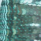 Sequin Trim 10mm Iron On Aqua Blue Metallic. Made in USA