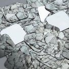 Square Diamond Sequin 1.5" Gray Stone Rocks Pebbles Gravel Silver Metallic
