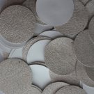 30mm ROUND SEQUIN PAILLETTES ~ BEIGE TAN LEATHER Effect Disc ~  Made in USA