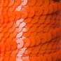 Fire Orange Fluorescent See-Thru Sequin Trim 10mm flat strung. Made in USA.