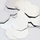 Silver Shiny Metallic Sequins 30mm Octagon Large Couture Paillettes