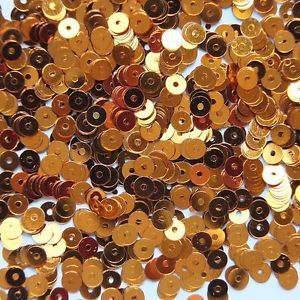 4mm Flat SEQUIN PAILLETTES Loose ~ Golden Orange Metallic ~ Made in USA.