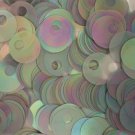 Large Hole SEQUIN PAILLETTE~ GRAY SILVER RAINBOW Semi FROST ~ 20mm ~ Made in USA