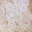 6mm Flat Loose Sequins DAISY FLOWERS ~ Shiny WHITE IRIS RAINBOW ~ Made in USA