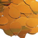 Brass Gold Polished Metallic Sequins Teardrop 1.5 inch Large Couture Paillettes