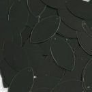 Navette Leaf Opaque Jet Black Shiny Sequins 1.5 inch Couture Paillettes
