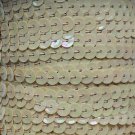 Lt Opaque Beige Rainbow 5mm cup Sequin Trim Flat Stitched Strung by yard 15'