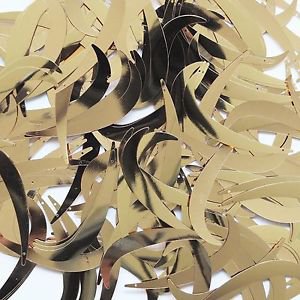 Gold Sequin Tusk Feather 55mm Metallic Embellishment Costume Craft