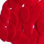 Red Sequin Navette Leaf Velvet Velour Flocked Fuzzy 1.5 inch Couture Paillettes