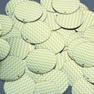 Round Sequin 30mm Yellow Silver Chevron Zig Zag Pattern Metallic