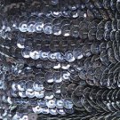 Navy Midnight Blue 5mm cup Sequin Trim Flat Stitched Strung by the yard 15'