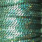 Sequin Stitched Trim 4mm ~ Green Hologram Multi Reflective Rainbow Metallic