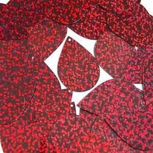 Cranberry Red Sequin Teardrop Glitter Hologram 1.5 inch Couture Paillettes
