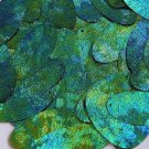 Blue Green Oval Sequin Starry Night  Swirl Texture 1.5 inch Couture Paillettes