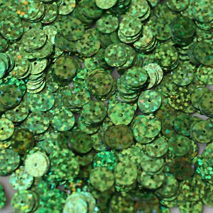 Green Sequin 8mm Flat PAILLETTE ~ GRASS GREEN Laser MULTI  HOLOGRAM ~Made in USA