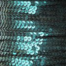 Sequin Stitched Trim 4mm ~ Turquoise Blue Green Shiny Metallic ~ Made in USA