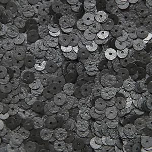 5mm Flat Sequin ~ Black Leather Effect ~ Loose Paillette Made in USA