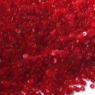 3mm Flat SEQUIN PAILLETTES ~ Transparent RUBY RED See-Thru ~ Made in USA.