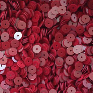 6mm Flat Round Loose SEQUIN PAILLETTE ~ RED VELVET Velour Flocked Fuzzy ~ USA