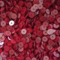 6mm Flat Round Loose SEQUIN PAILLETTE ~ RED VELVET Velour Flocked Fuzzy ~ USA