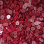 6mm Flat Round Loose SEQUIN PAILLETTE ~ RED VELVET Velour Flocked Fuzzy ~ USA