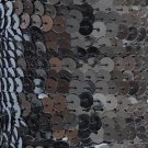 Hematite Shiny Gray Sequin Trim 6mm 1/4" wide stitched, strung by the yard 15'