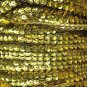 Yellow Metallic 5mm cup Sequin Trim Flat Stitched Strung by the yard 15'