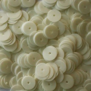 8mm Flat SEQUIN PAILLETTES ~ PORCELAIN WHITE ~ Round Disc ~ Made in USA.