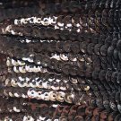 Chocolate Brown Metallic 5mm cup Sequin Trim Flat Stitched Strung by yard 15'