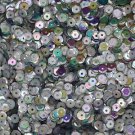 5mm Cup SEQUIN FACET PAILLETTES ~ Silver Iris Rainbow Metallic ~ Made in USA